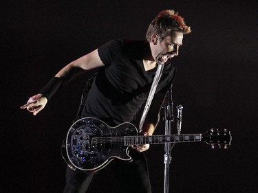 Nickelback lead singer Chad Kroeger sang to the packed crowd during their tour stop in Calgary at the Scotiabank Saddledome on  March 12, 2015.