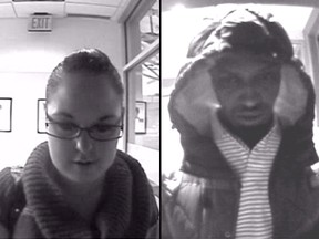 RCMP released these surveillance camera images of  two suspects wanted in connection with large-scale frauds and a slew of other crimes.