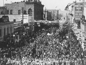 The return to Calgary of the 10th Battalion.