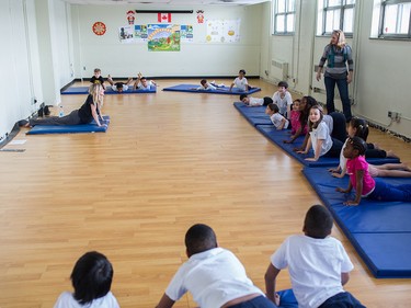 Students at Mountain View Academy participate in mindfulness education, which includes art and yoga classes to reduce stress.