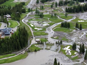 The Kananaskis Country Golf Course was heavily damaged by the flooding Evan Thomas Creek.