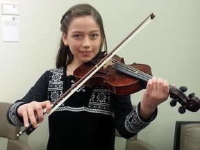 Violinist Hannah Johnsen at the 2015 Calgary Performing Arts Festival.