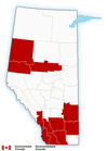 Wind warnings are in effect for much of southern Alberta on Saturday, March 14, 2015.