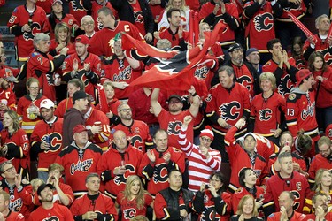 Calgary Flames fans during game 6 of the NHL Playoffs.