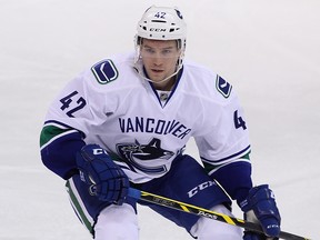 Sven Baertschi #42 of the Vancouver Canucks