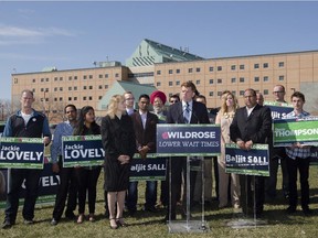 Wildrose Leader Brian Jean speaks in Edmonton about his plans to deal with lengthy medical wait times.