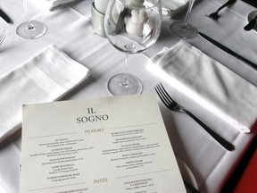 A table setting at Il Sogno restaurant in Bridgeland. The restaurant will close at the end of the month.