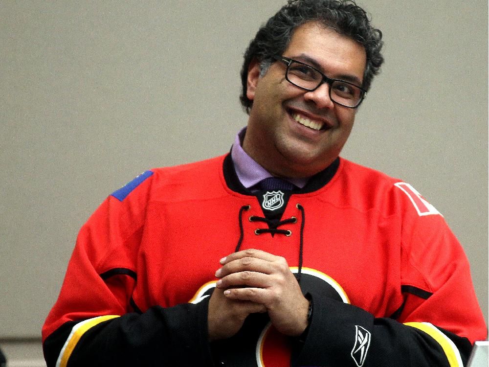 Mayor Naheed Nenshi sings Let it Go with Calgary Flames fans