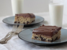 Ginny's Chocolate Chip Cake with Classic Chocolate Buttercream is a classic, homespun cake perfect for snacking.