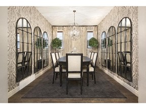 The formal dining room in the WIndermere by Jayman MasterBuilt in Riviera.