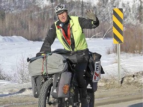 Jasper fire chief  Greg Van Tighem is cycling across the arctic to raise money for multiple sclerosis. This is his third year cycling to raise $93,000 for MS and he is going along the Dempster Highway. He runs the end-to-end-to-end-ms fundraiser. His website is endms93.com.