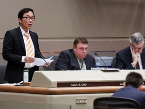Sean Chu (left) and fellow first-term councillor Joe Magliocca are seatmates, but a colleague wants rookies to be seated next to experienced colleagues.