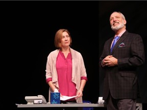 Christina Ryan/ Calgary Herald  Becky Foster (Tracey Ferencz) and Walter Flood  (Sandy Winsby) in  Becky's New Car, at Alberta Theatre Projects in April, 2015.