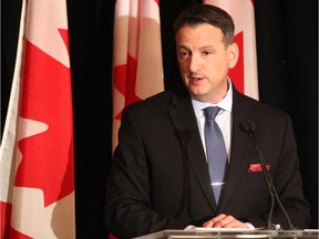 Natural Resources Minister Greg Rickford speaks at the Calgary Petroleum Club on Thursday.