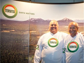 Tervita president and CEO John Gibson, left, poses with chairman Dave Werklund. Gibson is stepping down as CEO but will join the board of directors.