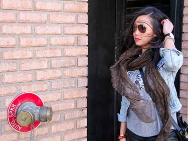 Jenny Yu is ready for spring and warmer days, but she can handle the wind, too.