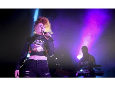 Kiesza performs at the University of Calgary in Calgary on Thursday, April 23, 2015. Kiesza was originally from Calgary before relocating to New York after obtaining international stardom.