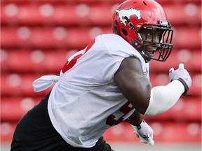 Calgary Stampeders' defensive lineman Micah Johnson has been battling injury woes the past two seasons.