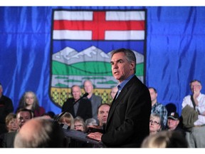 Premier Jim Prentice made a campaign stop at the Festival Hall in Red Deer on April 15, 2015, where he spoke about austerity measures he plans on implementing if the PC government is reelected.