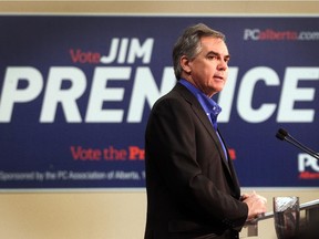 Premier Jim Prentice spoke to the crowd during a campaign stop in Medicine Hat on April 16, 2015.