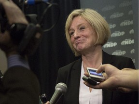 Crystal Schick/ Calgary Herald CALGARY, AB -- Rachel Notley speaks with media after an NDP rally at Hotel Arts in Calgary, on April 24, 2015. --  (Crystal Schick/Calgary Herald) (For City story by  James Woods) 00064648A