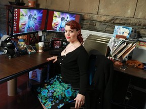 Emily Expo, VP of Communications and Guest Acquisition, at her office at Calgary Comic Expo headquarters.