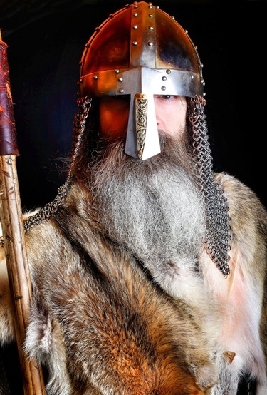 Tracy Stubbert as Viking Grimnir poses for a photo during the Calgary Comic Expo Parade of Wonders.