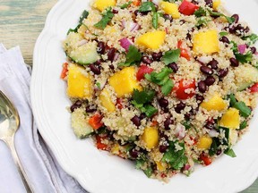 Quinoa Salad with Black Beans and Mano