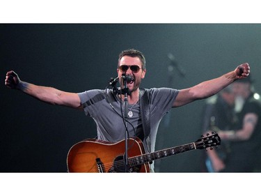 Country music artist Eric Church brought his act to the Saddledome in Calgary on Saturday, April 11, 2015.