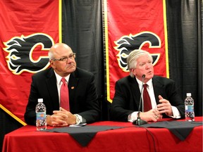 Calgary Flames executives Brian Burke and Ken King want the harassment of women on the Red Mile to stop.