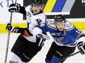 The Calgary Hitmen will have their hands full with Brandon's deep and talented offence, but they're no stranger to the task of shutting down high-end offensive talent, such as Kootenay's Jaedon Descheneau, watched by Kenton Helgesen in their first-round series.