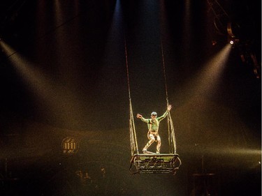 The new steampunk, industrial revolution-themed Cirque du Soleil show Kurio takes part at the Stampede Grounds in Calgary on Wednesday, April 8, 2015.