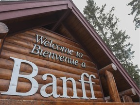 Welcome to Banff signage on the boundary of the town.