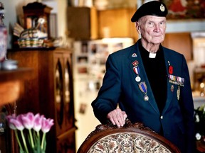 Father Bob Greene, an Anglican minister who fought in World War 11, leaves for Holland on Thursday for the 70th anniversary of the liberation of the Netherlands.
