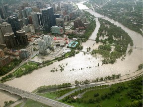 June 2013 flooding in downtown Calgary.