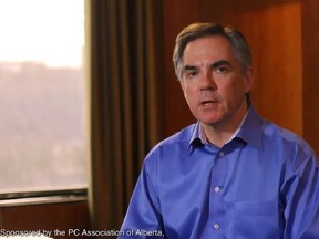 Premier Jim Prentice in a screen grab from a Conservative Party TV election ad.