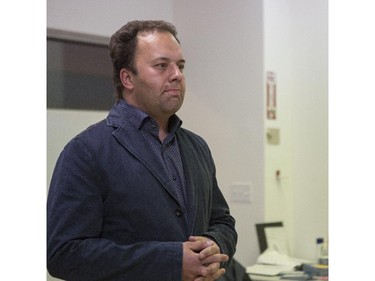 PC candidate Jonathan Denis gives his concession speech at his headquarters in Calgary, on May 5, 2015.