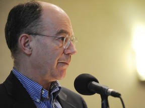 Gerry Scott, co-manager of the B.C. NDP’s 2009 election campaign, views a television ad in April 2009 in Burnaby. Scott was recruited as campaign director by Alberta NDP Leader — now premier-elect — Rachel Notley.