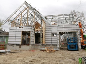 A BONE structure home is being built in Bowness in Calgary. It is built from recycled steel frames that snap together in construction.