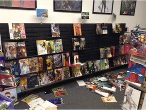 Alpha Comics owner Chris Humphries said he lost more than 500 comic books in a break-and-enter in the early morning hours of Thursday, May 28, 2015. (Facebook/Calgary Herald)