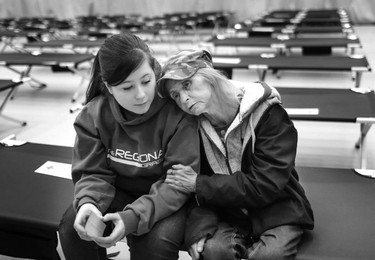 Barbi spends a moment with Cheyenne, the daughter she put up for adoption years ago.