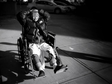 Barbi Harris on a smoke break during one of her stays in the hospital.