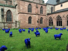 Basel, Switzerland, offers up a treasure chest of cultural surprises, such as this temporary outdoor art installation of blue sheep.