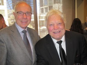 Cal 0509 Gordie 2 Among the hockey legends who attended  The  Gordie Howe C.A.R.E.S. Pro-Am Hockey Tournament  kick-off luncheon Apr 17 at the Westin was Bobby Hull. Joining Hull is Frank King, an integral part of the success of the annual tournament.