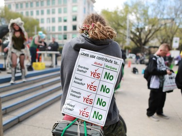 Calgarians take part in the annual Global Marijuana March at City Hall on Saturday May 2, 2015.