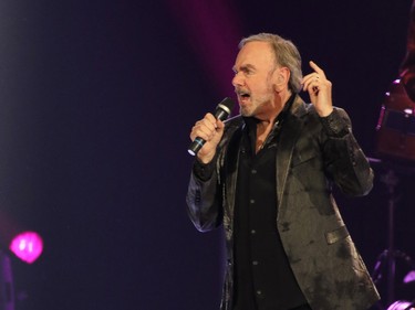 Neil Diamond performs at the Scotiabank Saddledome on Saturday May 2, 2015.