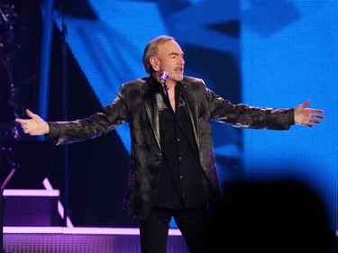 Neil Diamond performs at the Scotiabank Saddledome on Saturday May 2, 2015.