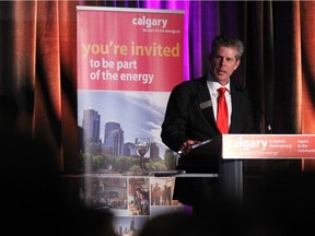 Calgary Economic Development president and chief executive Bruce Graham spoke to the crowd during the Calgary Economic Development Report to the Community luncheon at the Telus Convention Centre on May 26, 2015.