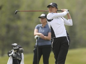 Calgary's Jennifer Ha competes during Round 1 of the Canadian Women's Tour at the Glencoe Golf and Country Club on Tuesday. Her 2-over 74 has her tied for 15th going into Wednesday's final round.