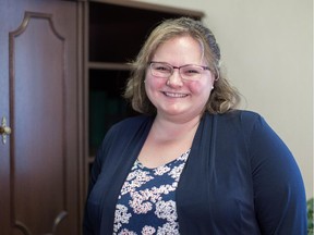 Sarah Hoffman, new NDP minister of health and seniors poses for a photo in her new office in the Legislature in Edmonton on May 29, 2015.